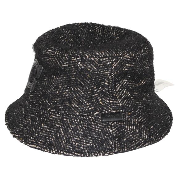 Coach Herringbone Bucket Hat C4671 Black Grey NWT - Picture 2 of 6
